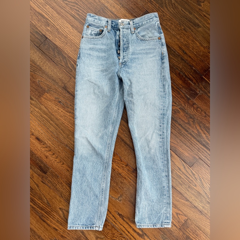 Agolde Riley Light Wash Denim Jeans